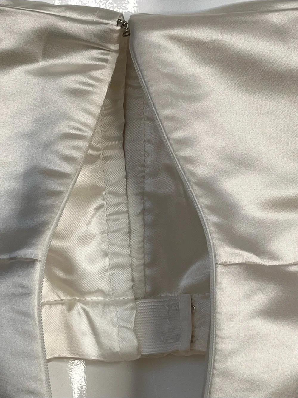 J.CREW Vivian Strapless Ivory 100% Silk Satin Wedding Bridal Gown Size 10